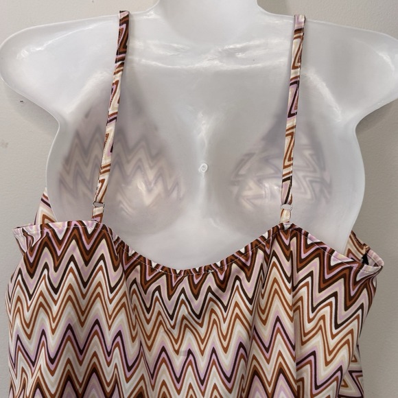 Forever 21 Chevron  Brown‎ Chevron Striped Tank Top. OX Juniors Plus. Cute. - Picture 4 of 9
